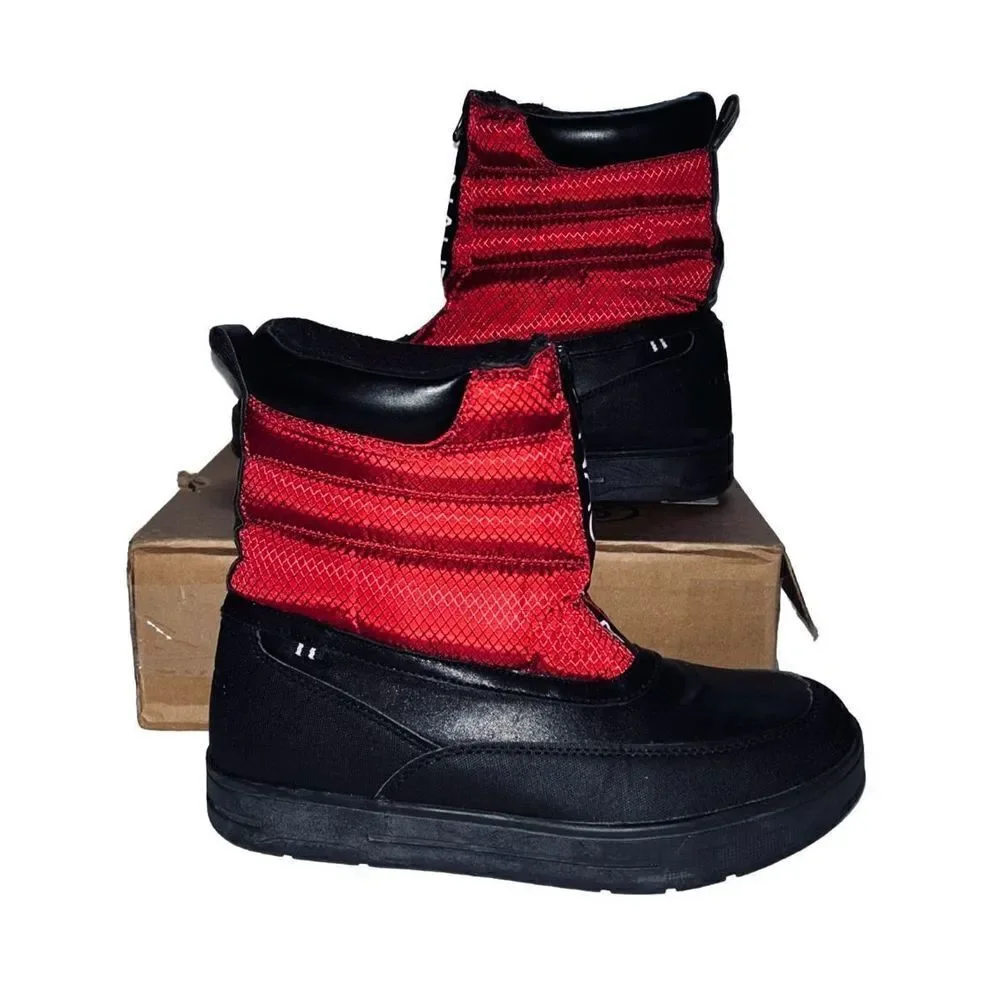 NAUTICA Men's Maten Weather Resistant Snow Zipper Insulated Duck Boot Sz 7 Red